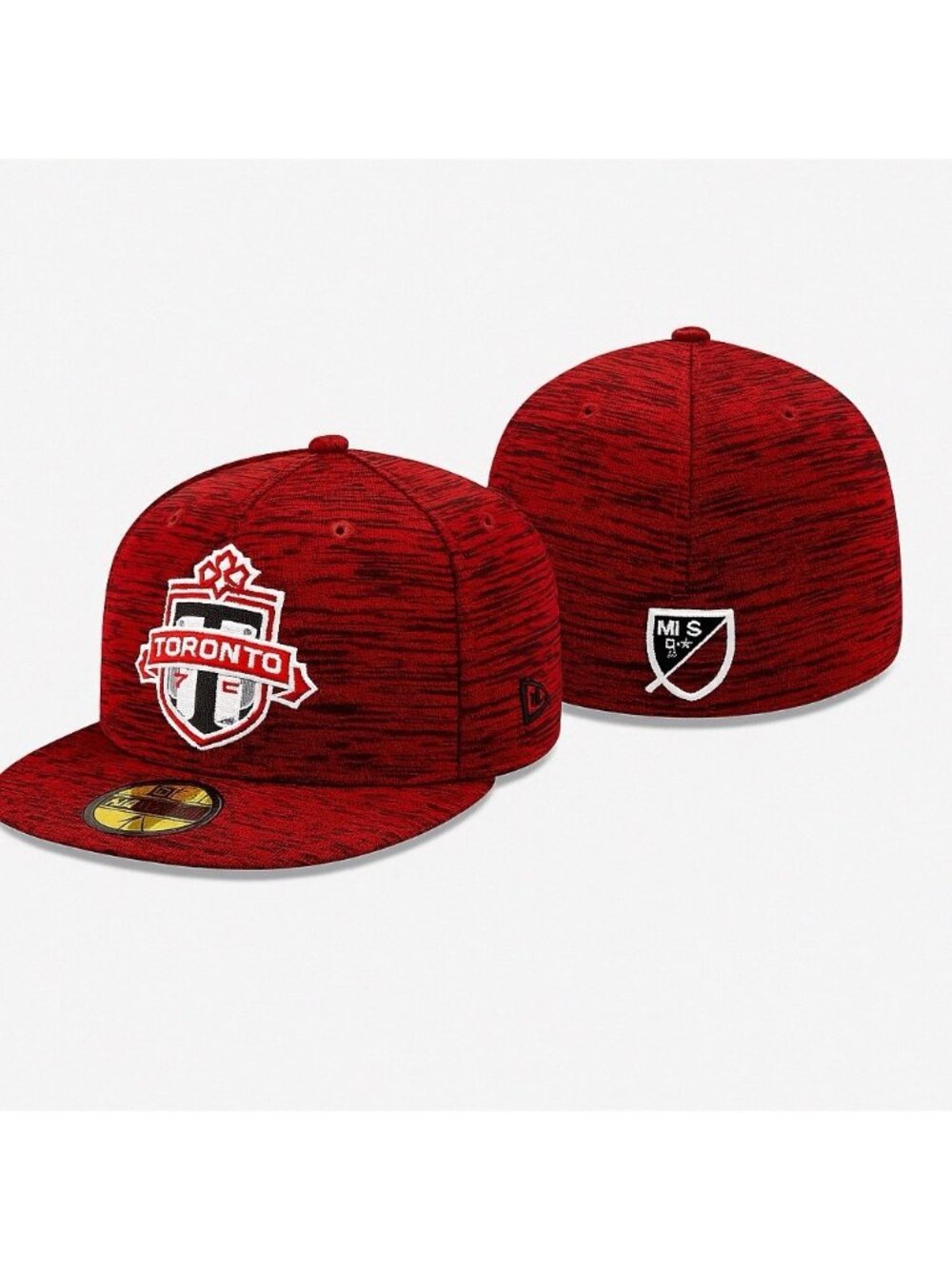 Toronto FC New Era 59FIFTY Fitted Hat Red Black Space Dye MLS Team Cap NWT
